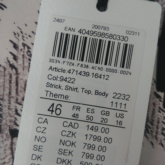 NEW WITH TAGS Taifun Germany 16 soft silky viscose blouse top shirt abstract - Picture 9 of 16